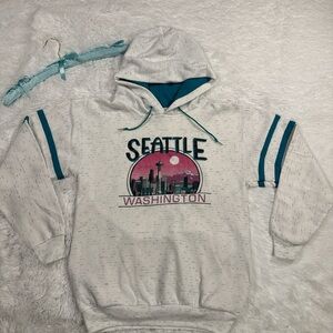 Seattle Skyline White Hoodie